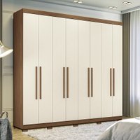 Guarda Roupa Casal 238cm 8 Portas 4 Gavetas com Pés Master New Santos Andirá Jatoba/Areia