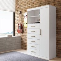 Cômoda Santos Andirá Marabá 1 Porta Com 6 Gavetas Branco