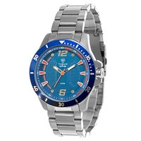 Relógio Masculino Tuguir Analógico Infinity 9166A Prata e Azul