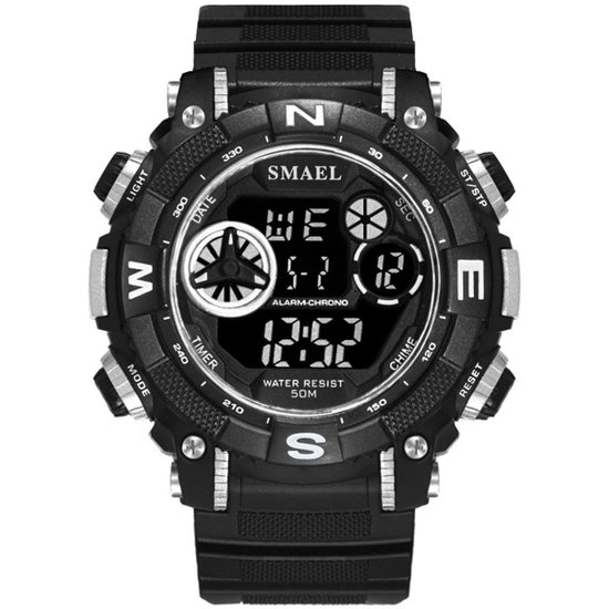 Relógio Masculino Smael Digital 1317S Preto e Prata