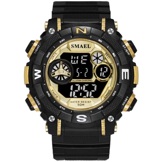 Relógio Masculino Smael Digital 1317S Preto e Dourado