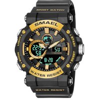 Relógio Masculino Smael AnaDigi 8048 Preto e Dourado