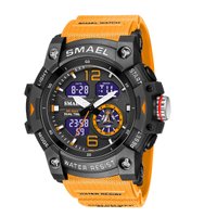 Relógio Masculino Smael AnaDigi 8007 Laranja e Preto