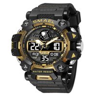 Relógio Masculino Smael AnaDigi 8078 Preto e Dourado