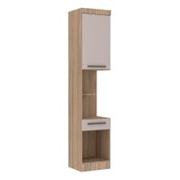 Guarda Roupa Modulado Mesa de Cabeceira Alta C/ 1 Porta 1 Gaveta 45cm Slim Luciane Móveis Jequitibá/Fumê