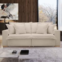 Sofá Cama 3 Lugares Arizona Retrátil Boucle Bege - Celflex