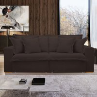 Sofá Cama 3 Lugares Arizona Retrátil 20735 Veludo Marrom  - Celflex