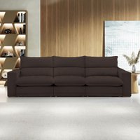 Sofá 5 Lugares Martinho Retrátil Veludo Marrom  - Celflex