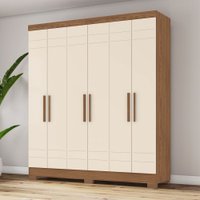 Guarda Roupa Solteiro 6 Portas 2 Gavetas B369 Nature/Off White - Briz