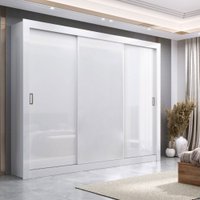Guarda-Roupa Casal City 3 Portas 4 Gavetas Flex Branco/Ônix - Maxel