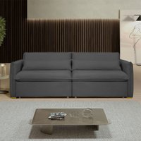Sofá Cama 3 Lugares Aurora Retrátil Veludo Cinza - Celflex