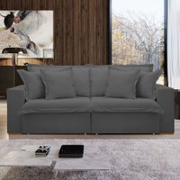 Sofá Cama 3 Lugares Arizona Retrátil Veludo Cinza - Celflex