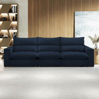Sofá 4 Lugares Martinho Retrátil Veludo Azul  - Celflex