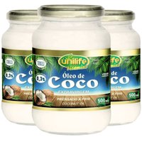 Óleo de Coco Extra Virgem 500ml kit 3 Unilife