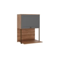 Armário Aéreo Milla 1 Porta Nog/Cinza Tubo Ouro Velho Carraro