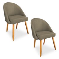 Kit 02 Cadeiras Jantar Bela Suede Marrom Rato Pés Palito Castanho - Pallazio
