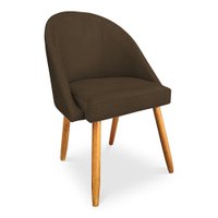 Cadeira de Jantar Bela Suede Marrom Pés Palito Castanho - Pallazio