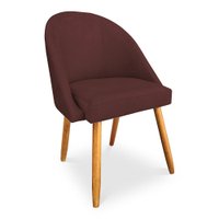 Cadeira de Jantar Bela Suede Marsala Pés Palito Castanho - Pallazio