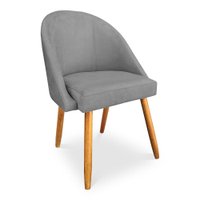 Cadeira de Jantar Bela Suede Grafite Pés Palito Castanho - Pallazio
