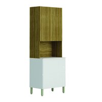 Armário de Cozinha Paneleiro Com Nicho 3 Portas 1 Gaveta Madeirado / Branco Art Kit´s Paraná