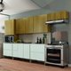 Armário De Cozinha Completa Com Balcão Art Kits Paraná 12 Portas 4 Gavetas Madeirado / Branco