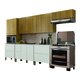 Armário De Cozinha Completa Com Balcão Art Kits Paraná 12 Portas 4 Gavetas Madeirado / Branco