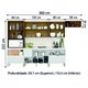 Armário De Cozinha Completa Com Balcão Art Kits Paraná 12 Portas 4 Gavetas Madeirado / Branco