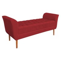 Calçadeira Recamier Casal 1,50m Londres Veludo Vermelho - Pallazio