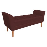 Calçadeira Recamier Casal 1,50m Londres Veludo Marsala - Pallazio