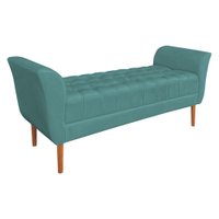 Calçadeira Recamier Casal 1,50m Londres Veludo Azul Turquesa - Pallazio