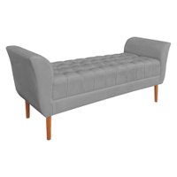Calçadeira Recamier Casal 1,50m Londres Veludo Grafite - Pallazio