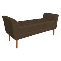 Calçadeira Recamier Casal 1,50m Londres Veludo Marrom - Pallazio