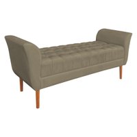 Calçadeira Recamier Casal 1,50m Londres Veludo Cappuccino - Pallazio