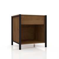 Mesa de Cabeceira com 01 Gaveta York Preto/Demolição - Pallazio
