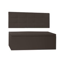 Kit Painel e Calçadeira Baú King 1,95m Roma Corano Marrom - Pallazio