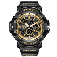 Relógio Masculino Smael AnaDigi 1809 Preto e Dourado