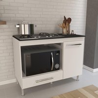 Balcão Modulado para Forno e Cooktop 105cm 1 Porta 1 Gaveta Madrid Fidelitá Branco