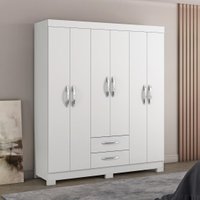 Guarda-Roupa Casal 6 Portas 2 Gavetas Viena Notável Branco