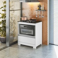 Balcão Modulado Para Forno e Cooktop 75cm 1 Gaveta Moscou Notável Branco/Granito