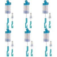 6 Kits de Escovas para Limpeza de Mamadeira e Bico Esponja Higienização Buba Azul