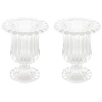2 Vasos de Vidro Decorativo Lyor Renaissance Pequenos 11x14,5cm para Flores Hall de Entrada