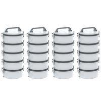 Conjunto 20 Marmitas Térmicas Marmitex Termoprato Tekcor 1,5L Soprano Cinza