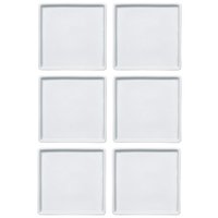 Conjunto 6 Pratos de Porcelana Branco Quadrados Rasos 16x16cm Americana Germer