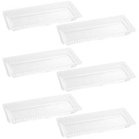 Conjunto 6 Travessas Porta Doces Rocambole Prato em Cristal Pearl Wolff Retangular