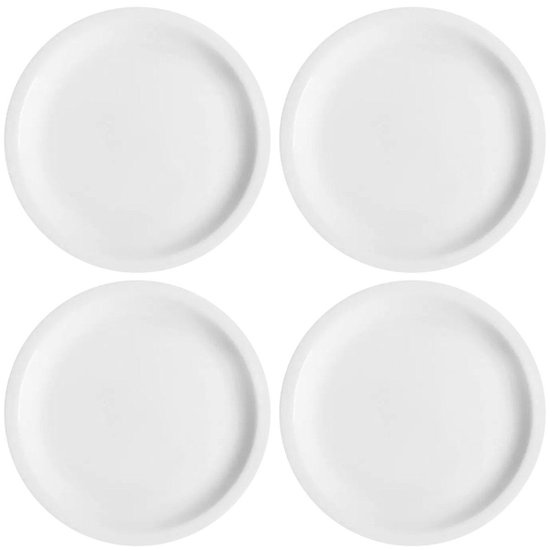 Conjunto 4 Pratos de Sobremesa em Porcelana 19cm Classe Única Iguaçu Germer Branco