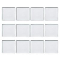 Jogo 12 Pratos Quadrados Rasos em Porcelana 16x16cm Americana Germer Branco