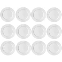 Jogo 12 Pratos Redondos para Sobremesa 18,5cm Classe Única Bar e Hotel Germer Porcelana Branca