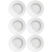 Kit 6 Pratos de Sobremesa Tramontina Maria Augusta em Porcelana 21cm Mesa Posta