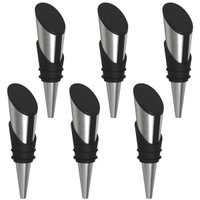 Kit 6 Tampas Garrafa de Vinho Rolha Inox 2,3cm Tramontina Harmozina Bar Bartender