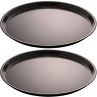 Kit 2 Formas de Pizza Redonda 36cm Assadeira Antiaderente Preta em Aço Carbono Lyor